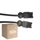 Multipack 50x Noxion GST - Compatible Extension Cable Black - Male + Female - 5m - 3 pole 1,5mm2