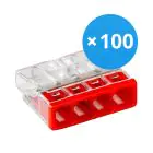 Multipack 100x Wago 2273-204 Push Wire Connector | 4 Wire Connection